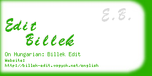 edit billek business card